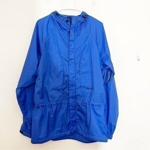 Marmot Outdoor Windbreaker Rain Jacket Women Size Medium Blue Pockets